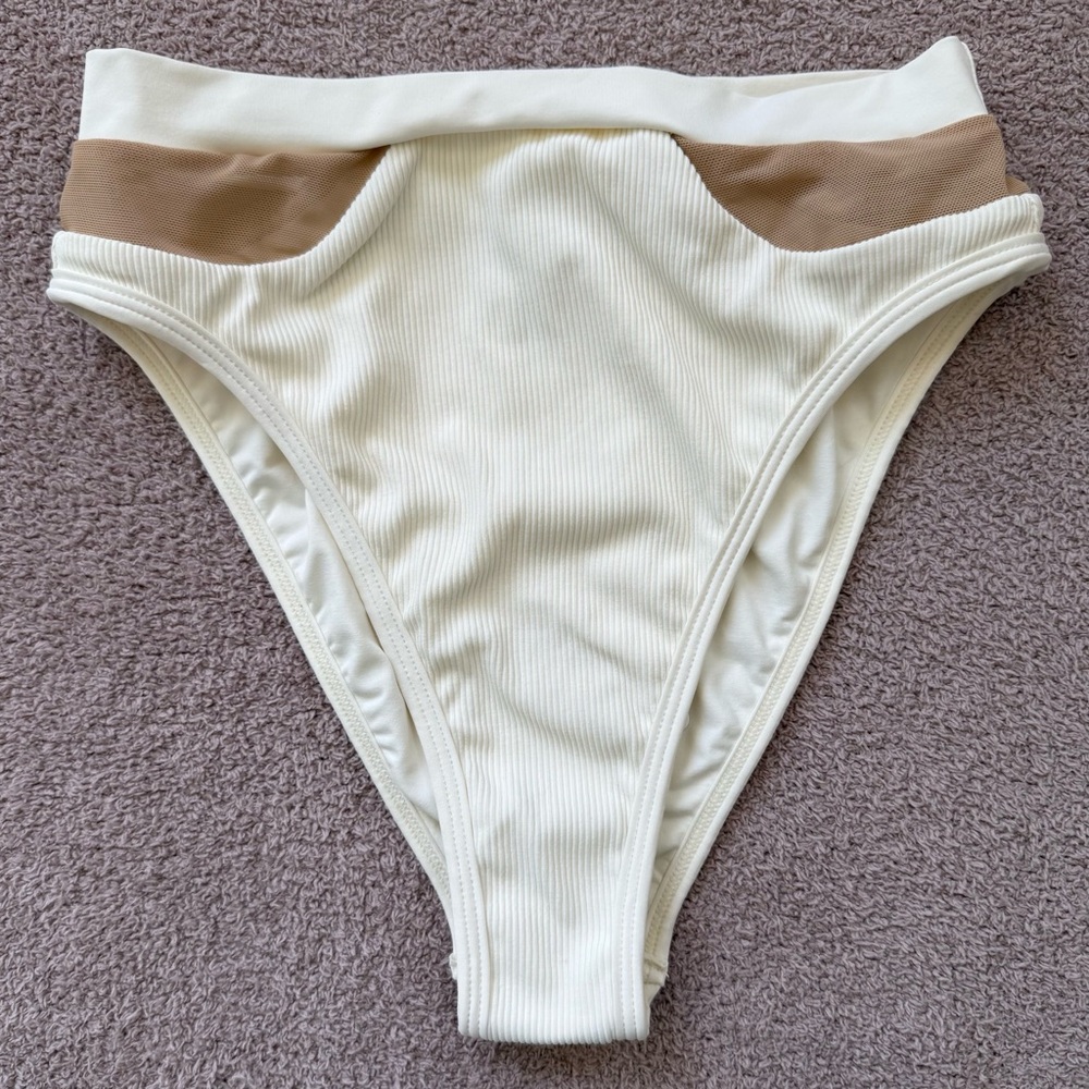 NEW - L*Space Ridin' High Ribbed PALONIA Bitsy Bottom - CREAM
